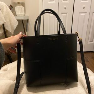 Tory Burch small T tote in black leather